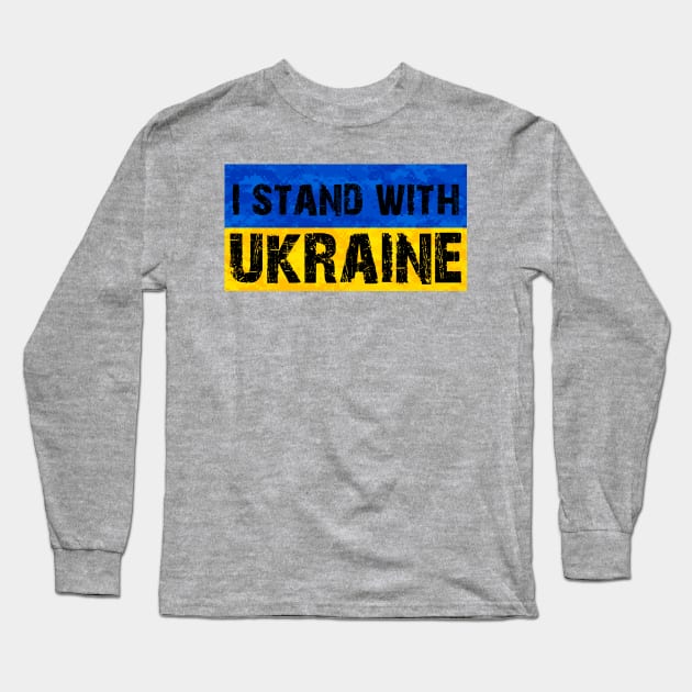 I Stand with Ukraine Ukrainian War 2022 Long Sleeve T-Shirt by Scar